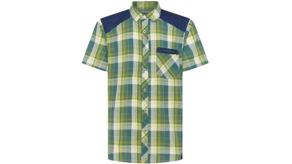 La Sportiva Longitude Shirt - Mens, Pine/Kiwi, Medium, N25-714713-M