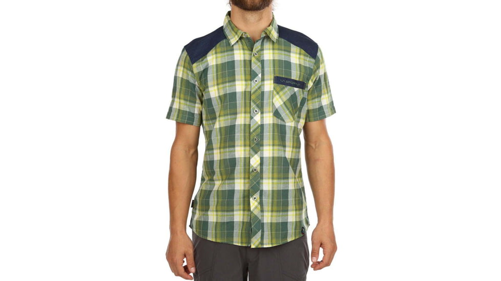 La Sportiva Longitude Shirt - Mens, Pine/Kiwi, Medium, N25-714713-M