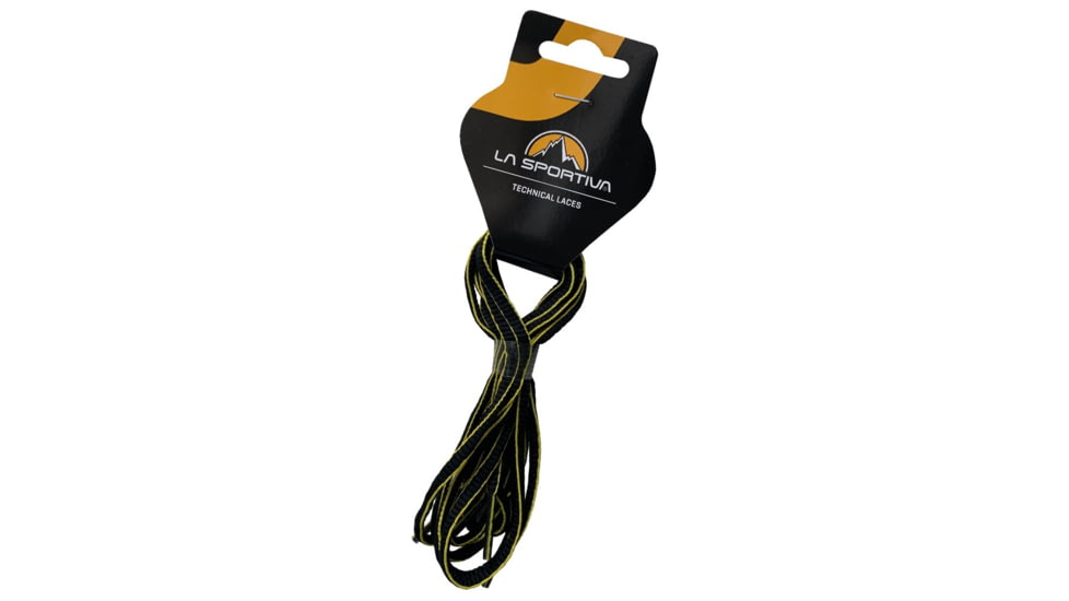 La Sportiva Mtn Running Shoe Laces, BLACK/YELLOW, 107, 39R-BY-107