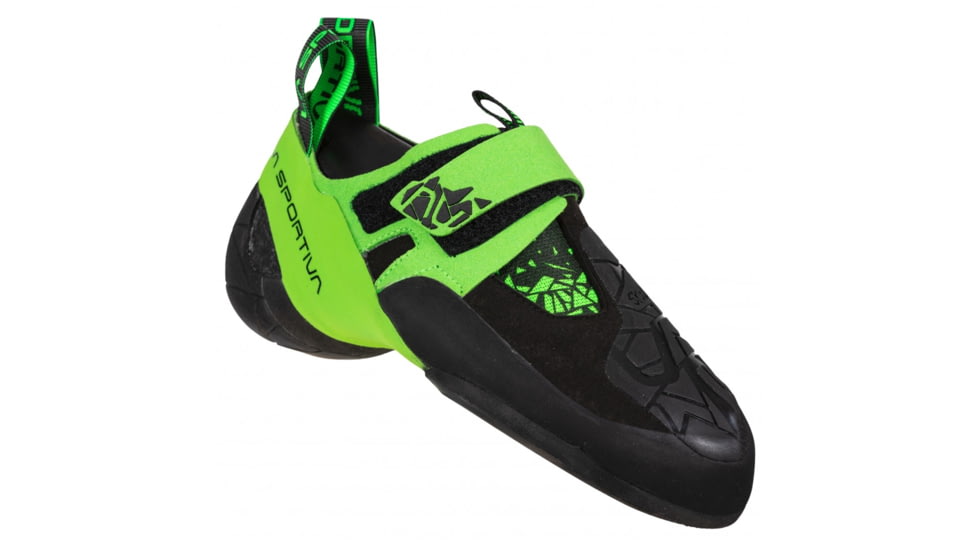 La Sportiva Skwama Vegan Climbing Shoes - Mens, Black/Flash Green, 41, ZFCS032-K00E24-41