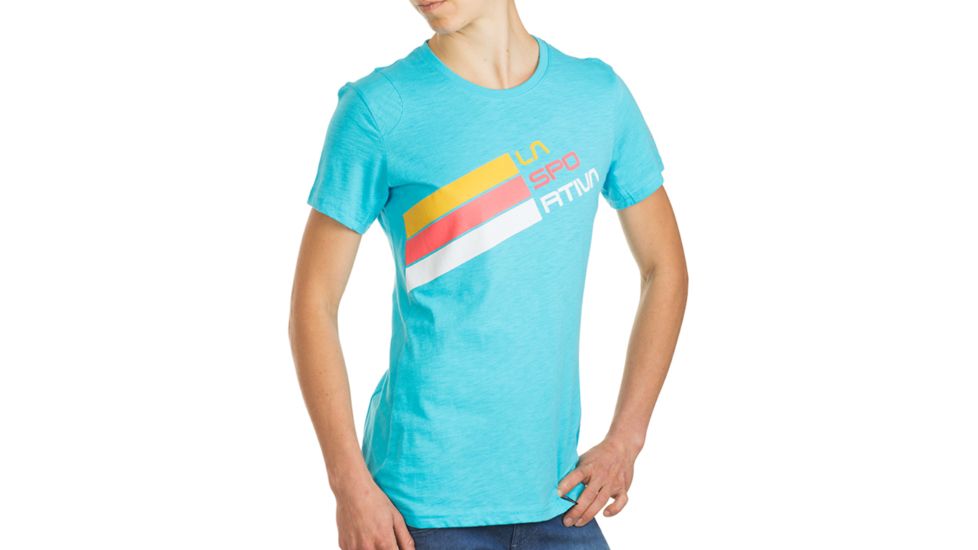 La Sportiva Stripe Logo T-Shirt - Women's-Malibu Blue-Large