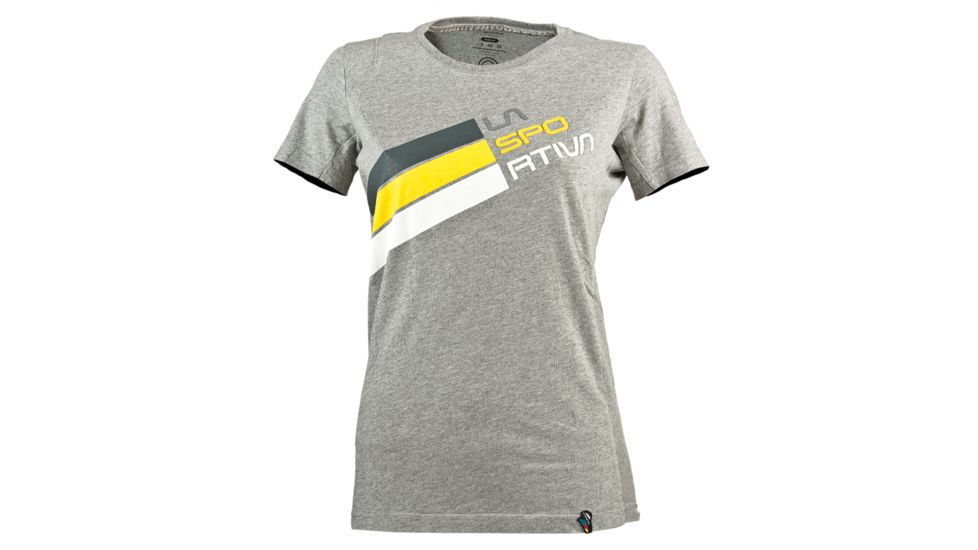 La Sportiva Stripe Logo T-Shirt - Womens-Mid Grey-X-Small