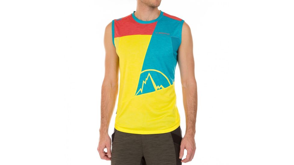 La Sportiva Strive Tank - Men's, Lemonade/Tropic Blue, Medium H83-106614-M