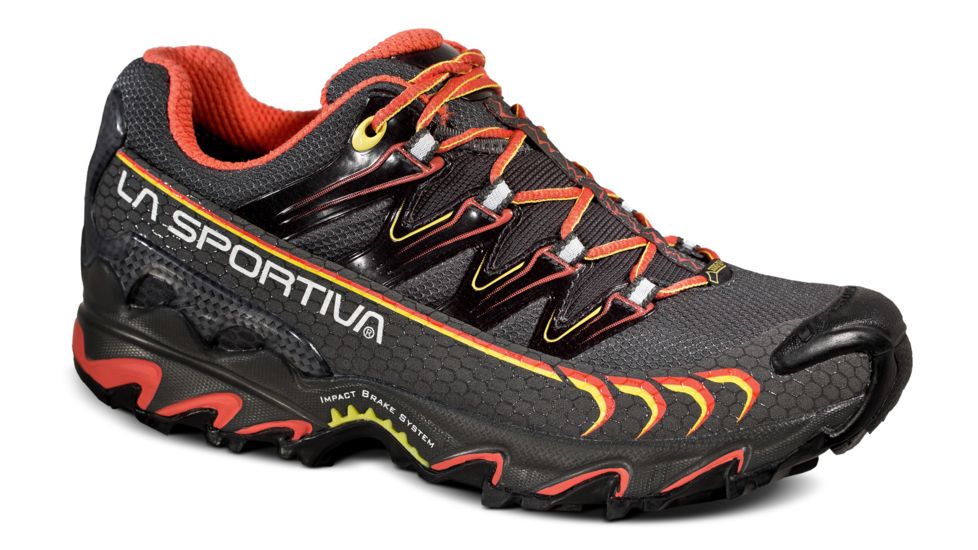 La Sportiva Ultra Raptor GTX Trail Running Shoe - Womens-Grey/Coral-Medium-39.5