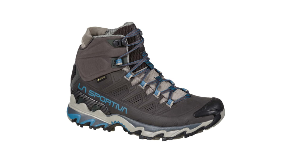 La Sportiva Ultra Raptor II Mid Leather GTX Hiking Shoes - Womens, Carbon/Atlantic W, 41.5, 34M-900630W-41.5