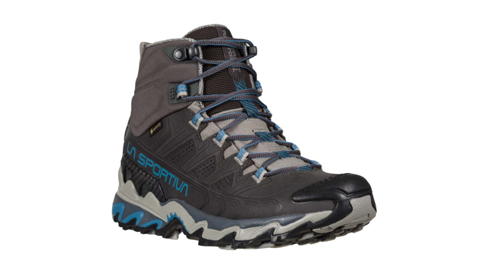 La Sportiva Ultra Raptor II Mid Leather GTX Hiking Shoes - Womens, Carbon/Atlantic W, 41.5, 34M-900630W-41.5