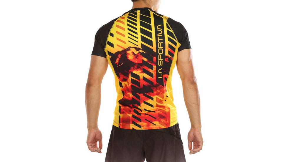 La Sportiva Wave T-Shirt - Mens, Black/Yellow, Medium, P07-999100-M