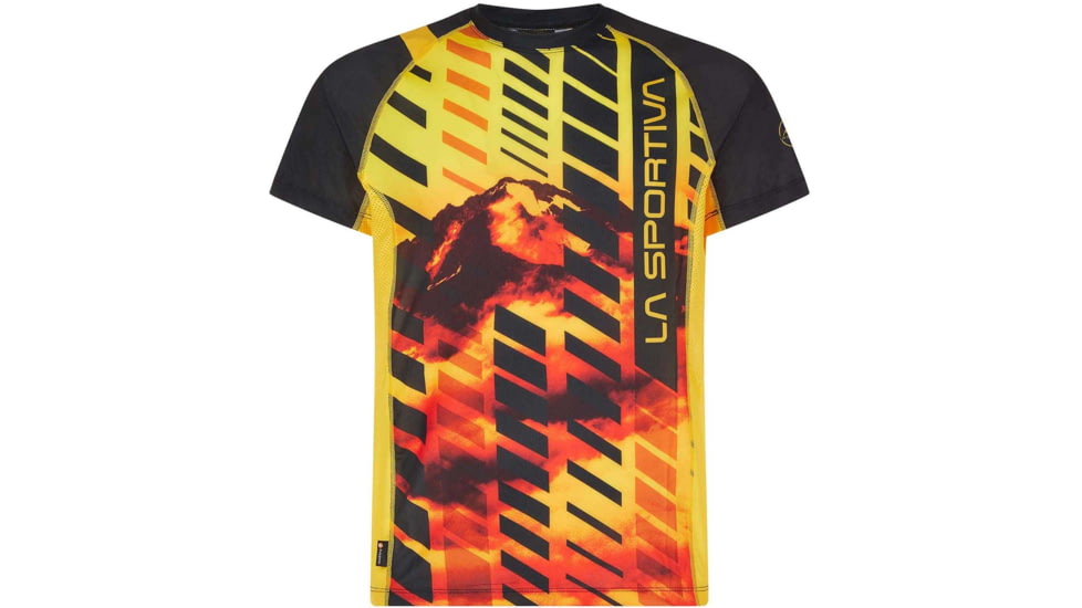 La Sportiva Wave T-Shirt - Mens, Black/Yellow, Medium, P07-999100-M