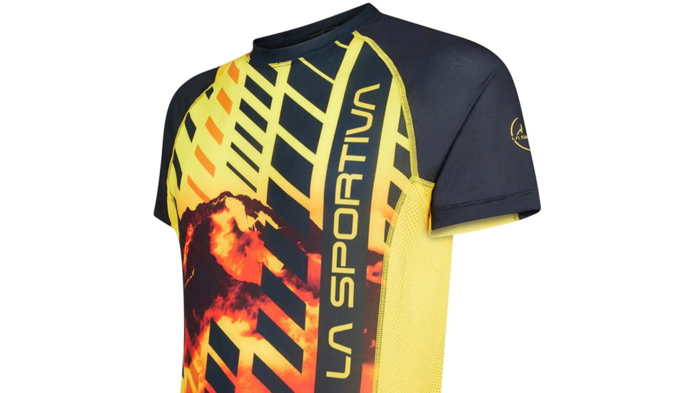 La Sportiva Wave T-Shirt - Mens, Black/Yellow, Medium, P07-999100-M