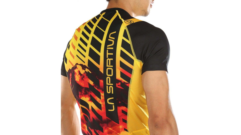 La Sportiva Wave T-Shirt - Mens, Black/Yellow, Medium, P07-999100-M