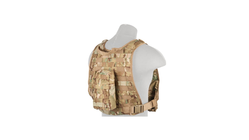 Lancer Tactical 1000D Nylon MOLLE Plate Carrier Vest, Camo, CA-301CN