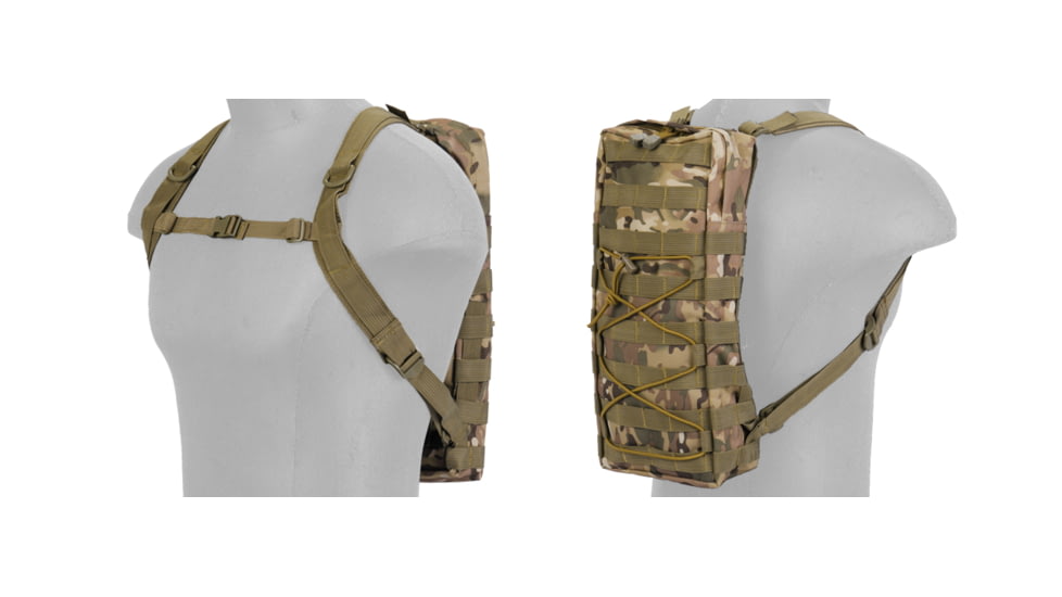 Lancer Tactical MOLLE Attachable Hydration Backpack, Camo, CA-384CN