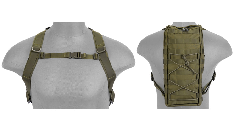 Lancer Tactical MOLLE Attachable Hydration Backpack, Olive Drab, CA-384GN