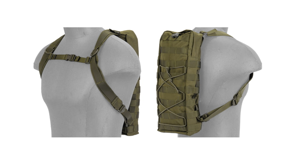 Lancer Tactical MOLLE Attachable Hydration Backpack, Olive Drab, CA-384GN