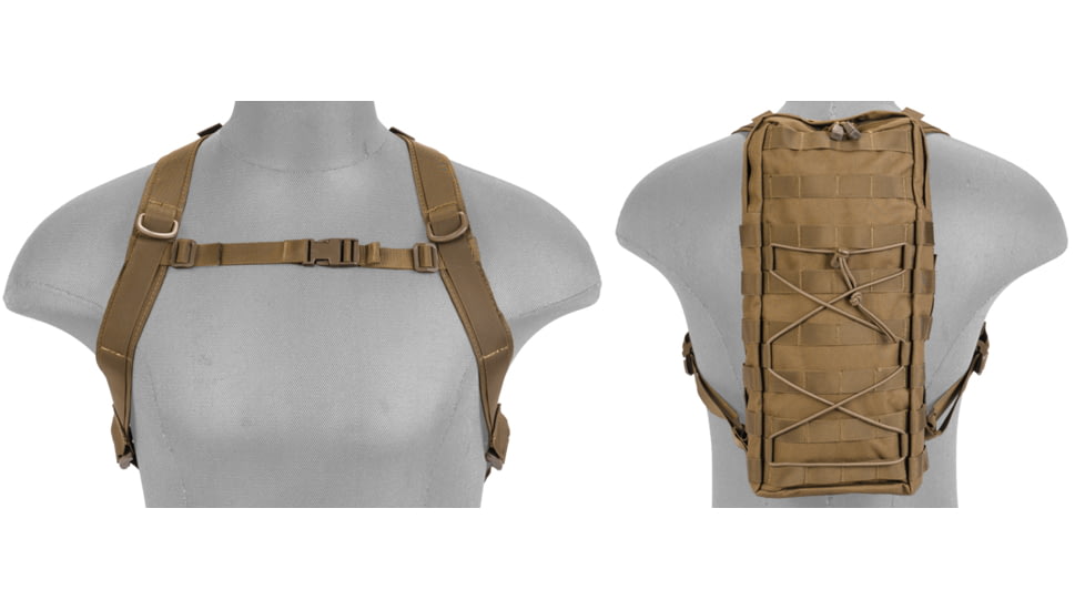 Lancer Tactical MOLLE Attachable Hydration Backpack, Tan, CA-384TN
