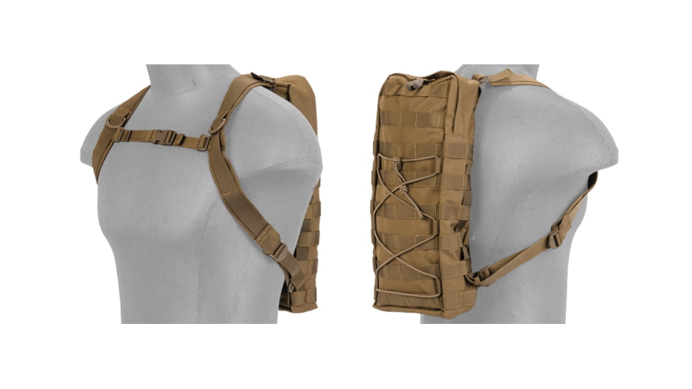 Lancer Tactical MOLLE Attachable Hydration Backpack, Tan, CA-384TN