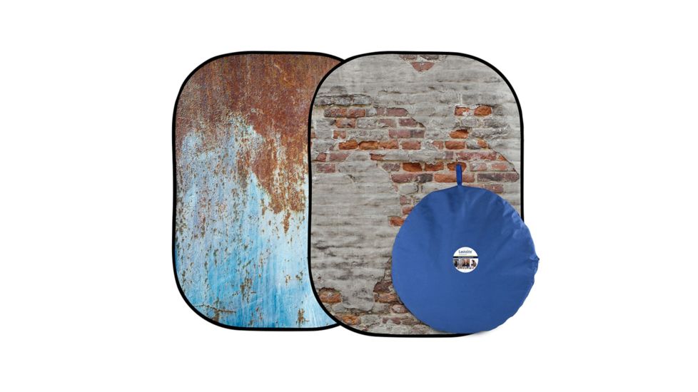 Urban Collapsible 5ft X7ft, Rusty Metal/Plaster Wall