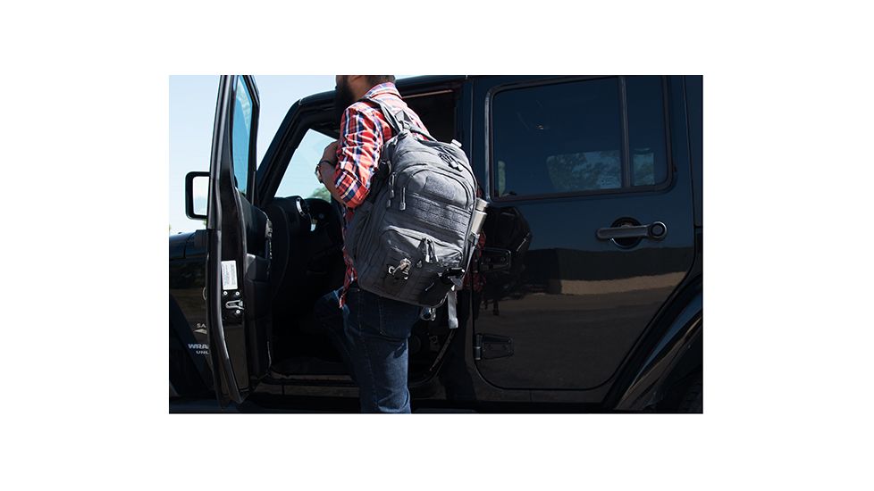 Leapers Overbound Daypack, 12inx6inx18in, 600D Nylon, Gun Metal PVC-P836GM