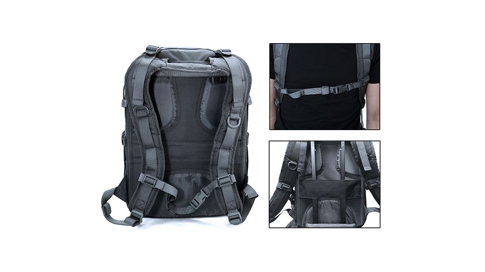 Leapers Overbound Daypack, 12inx6inx18in, 600D Nylon, Gun Metal PVC-P836GM