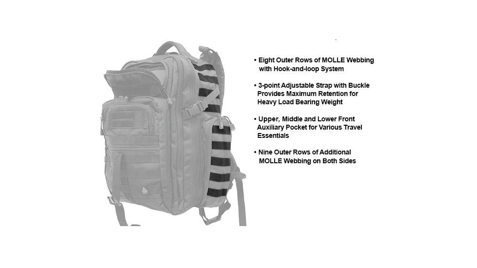 Leapers UTG 3-Day Situational Preparedness Back Pack,Black PVC-P372B