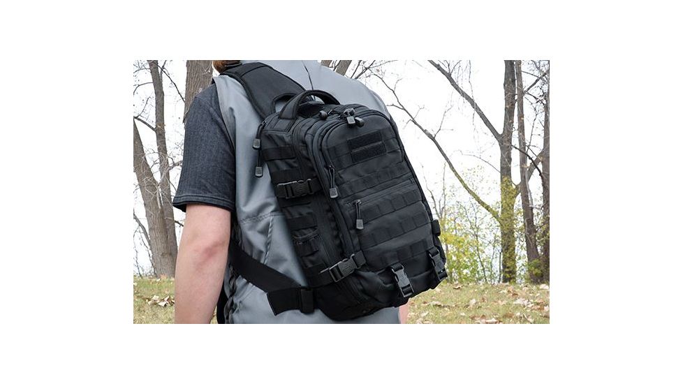 Leapers UTG Ambi 24/7 Cross Body Shoulder Vital Sling Pack,Black PVC-SP247B