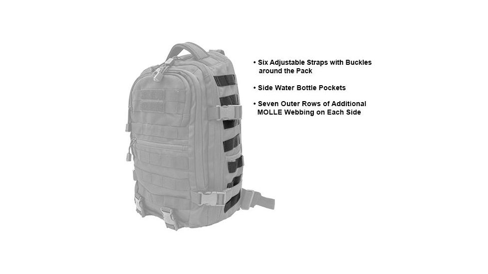 Leapers UTG Ambi 24/7 Cross Body Shoulder Vital Sling Pack,Black PVC-SP247B