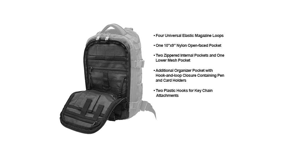 Leapers UTG Ambi 24/7 Cross Body Shoulder Vital Sling Pack,Black PVC-SP247B