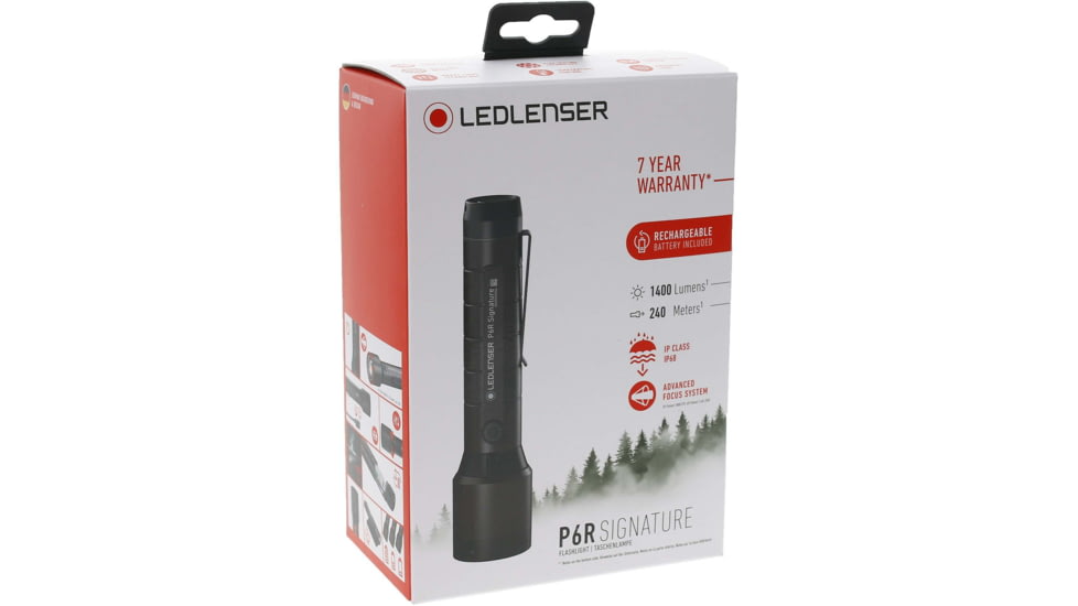 LED Lenser P6R Signature Flashlight, Li-ion 3.63V, Black, 880521