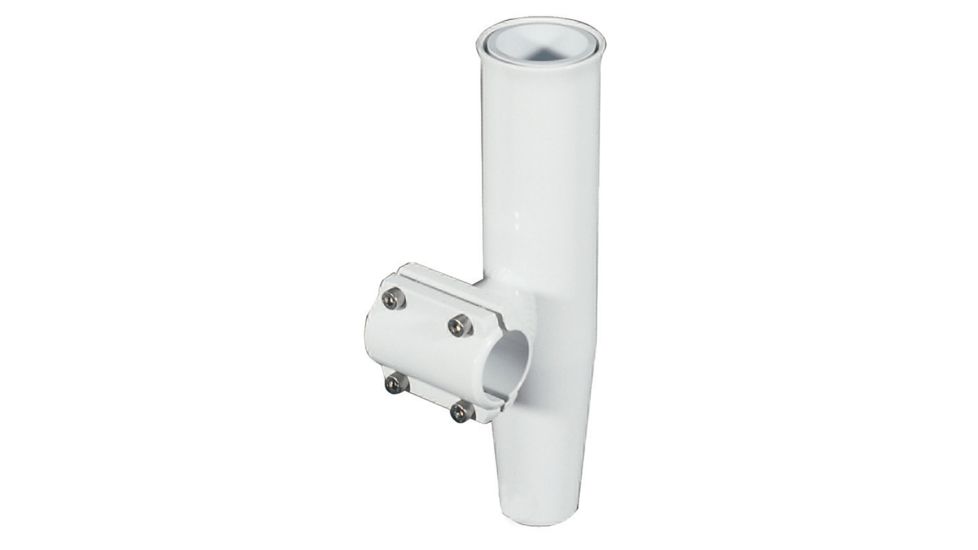 Lee's Tackle Clamp-On Rod Holder - White Aluminum - Horizontal Mount - Fits 1.050" O.D. Pipe 60013