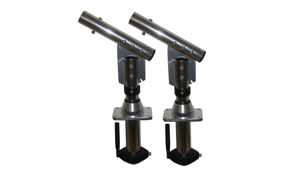 Lee's Tackle Sidewinder Bolt-In Outrigger Mounts, Lay-Down Version - SilverPair 31096