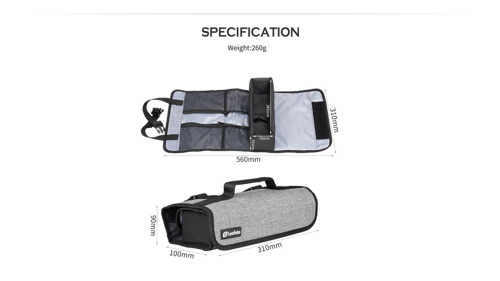 Leofoto AC-1 Multi-Functional Mini Digital Storage Bag, Black, AC-1