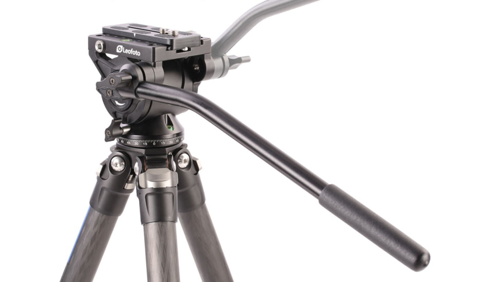Leofoto BV-10 Fluid Head for Optics up to 11 lb w/Handle, Arca Compatible, Black, BV-10