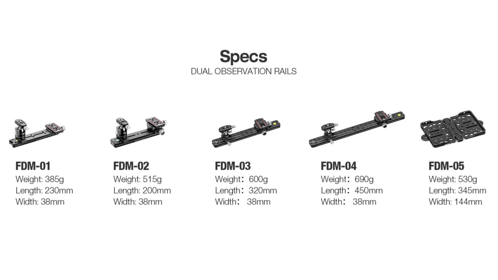 Leofoto FDM-05 Foldable Tac Table - 1/4 &amp; 3/8 Mounting, Integrated Arca Rail, Black, FDM-05