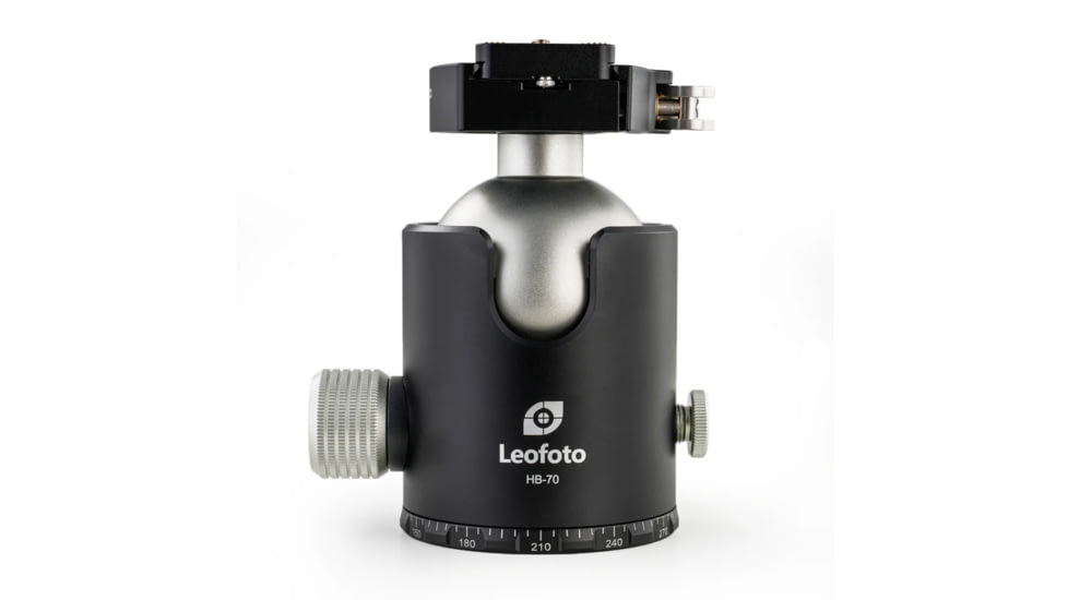 Leofoto HB-70LR 70mm Pro Heavy-Duty Ball Head w/Quick Release Plate, Black, HB-70LR