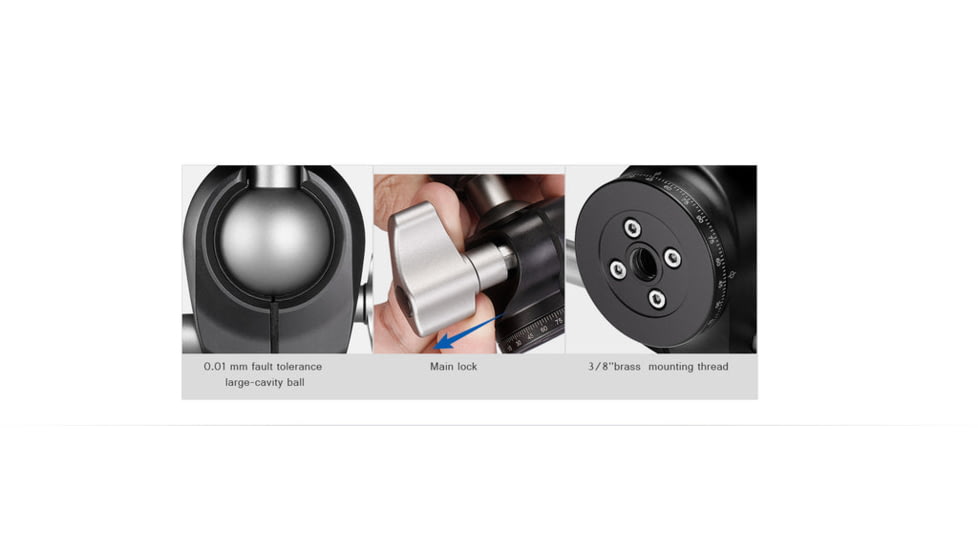 Leofoto LH-30 Low Profile Ball Head &amp; QR Plate. Arca, Black, LH-30