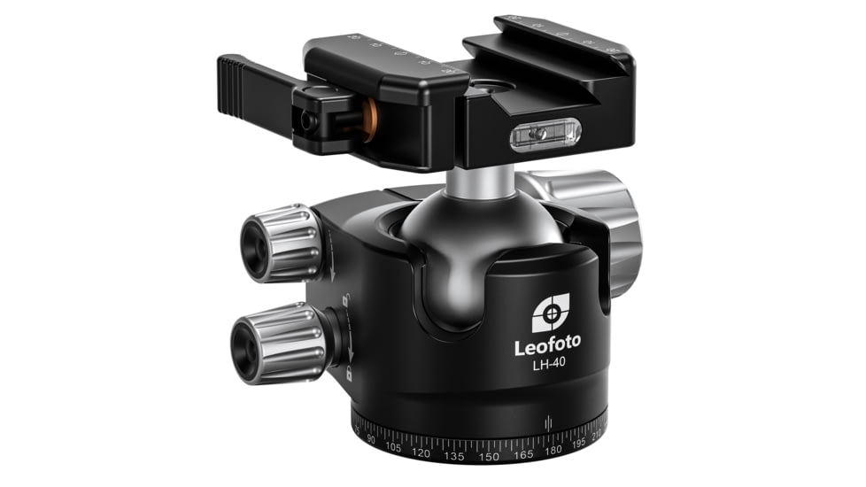 Leofoto LH-40LSC Lever-Release Hybrid Clamp Ball Head, Arca/Picatinny, Black, LH-40LSC