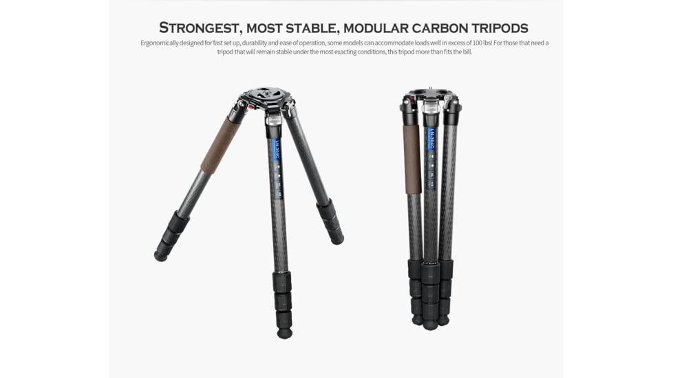 Leofoto LN-364C Heavy Duty Tripod w/ 75mm Video Bowl/Platform &amp; Bag, Black, LN-364C