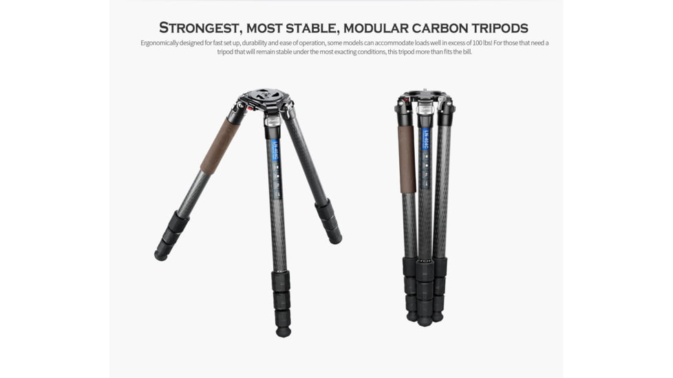 Leofoto LN-404C Heavy Duty Tripod w/ 100mm Bowl/Platform &amp; Bag, Black, LN-404C