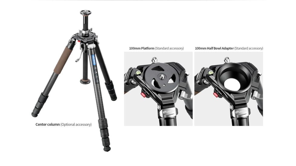 Leofoto LN-404C Heavy Duty Tripod w/ 100mm Bowl/Platform &amp; Bag, Black, LN-404C