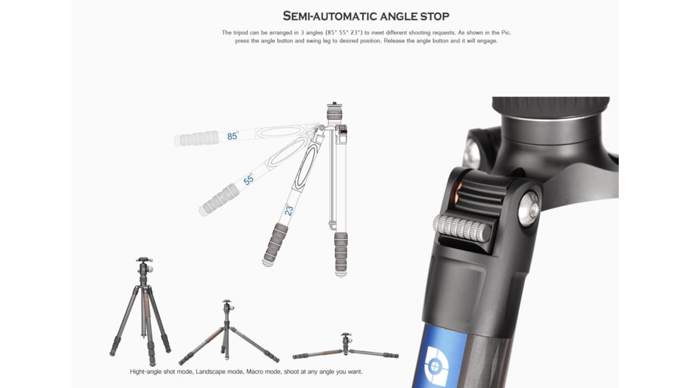 Leofoto LX-254CT/XB-32 Reversible Travel Tripod w/ Ball Head Set, Black, LX-254CT+XB-32