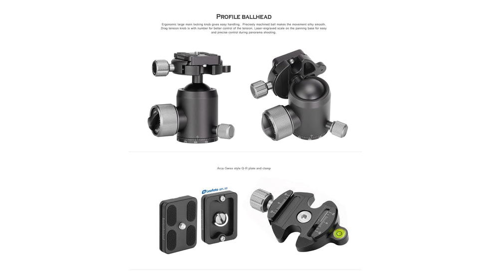 Leofoto LX-284CT/XB-38 Reversible Travel Tripod w/ Ball Head Set, Black, LX-284CT+XB-38