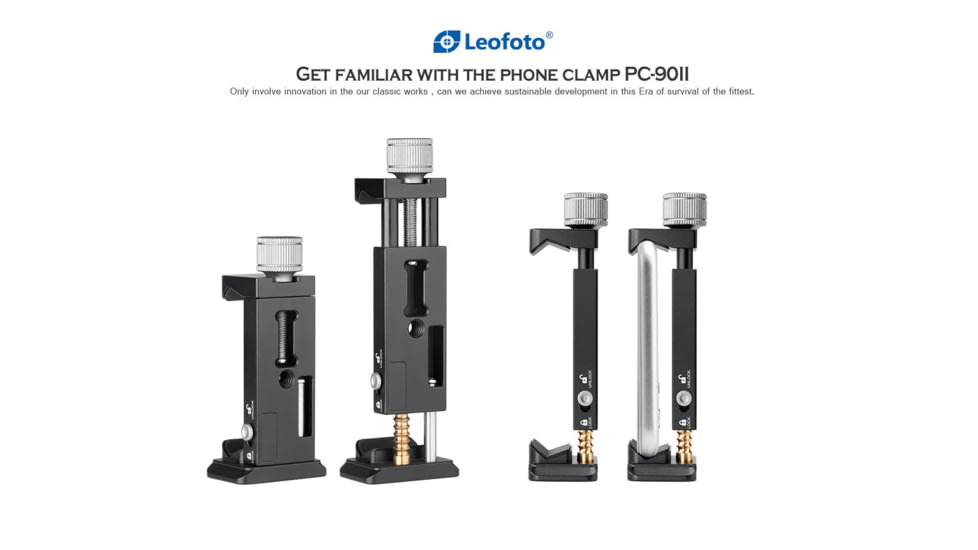 Leofoto PC-90II Adjustable Smartphone Clamp - Arca Base, Black, PC-90II
