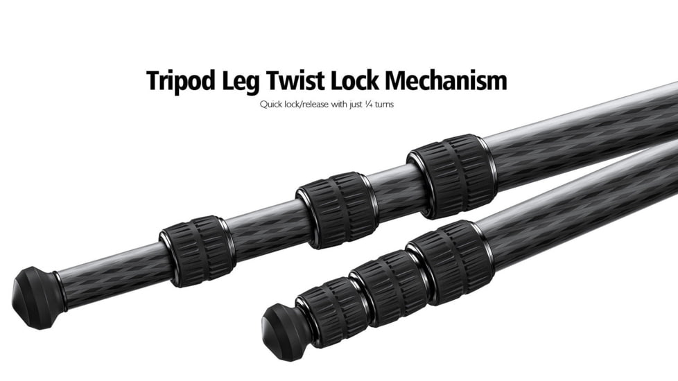 Leofoto SA-404CLX/MA-40X Outdoors Tripod w/ Rapid Lock Ballhead, Black, SA-404CLX+MA-40X