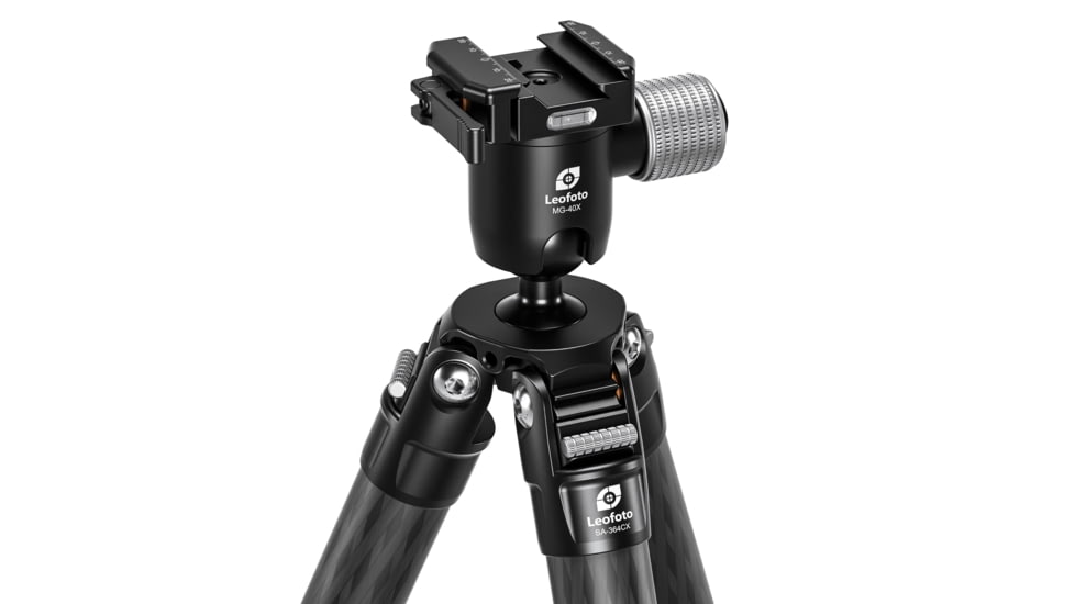 Leofoto SA-364CX/MG-40X Outdoors Tripod w/ Rapid Lock Ballhead, Black, SA-364CX+MG-40X