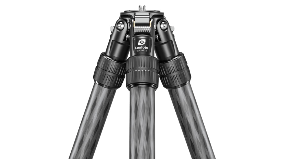 Leofoto SO-282CMX Short Inverted Outdoors Series Carbon Fiber Tripod w/ FIXED Apex/Platform, Black, SO-282CMX