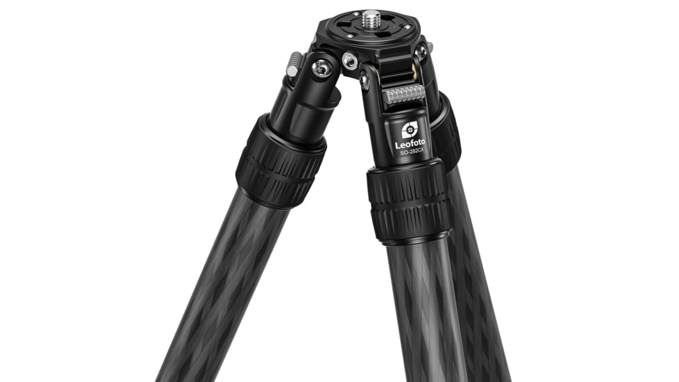 Leofoto SO-282CMX Short Inverted Outdoors Series Carbon Fiber Tripod w/ FIXED Apex/Platform, Black, SO-282CMX