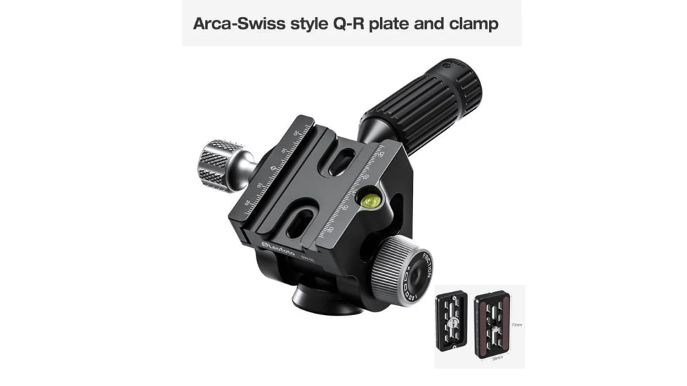 Leofoto SW-02 Mini Fluid Head for Binoculars, Arca Swiss, Black, SW-02