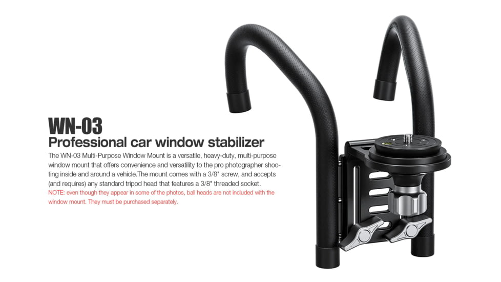 Leofoto WN-03 Car Window Stabilizer, Black, WN-03