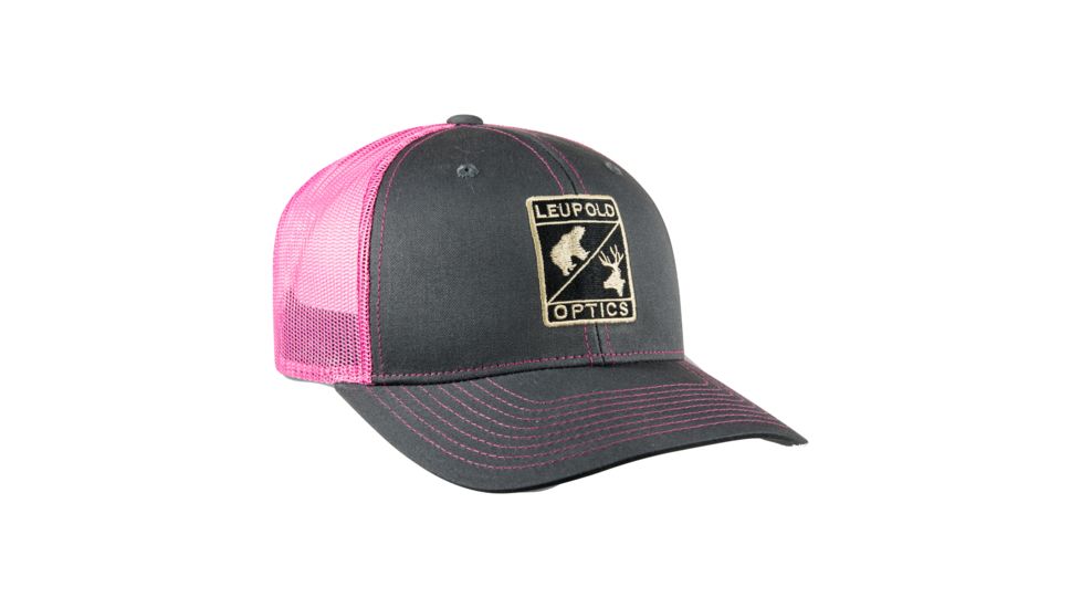 Leupold WILD Trucker Hat, Charcoal/Neon Pink, 172604