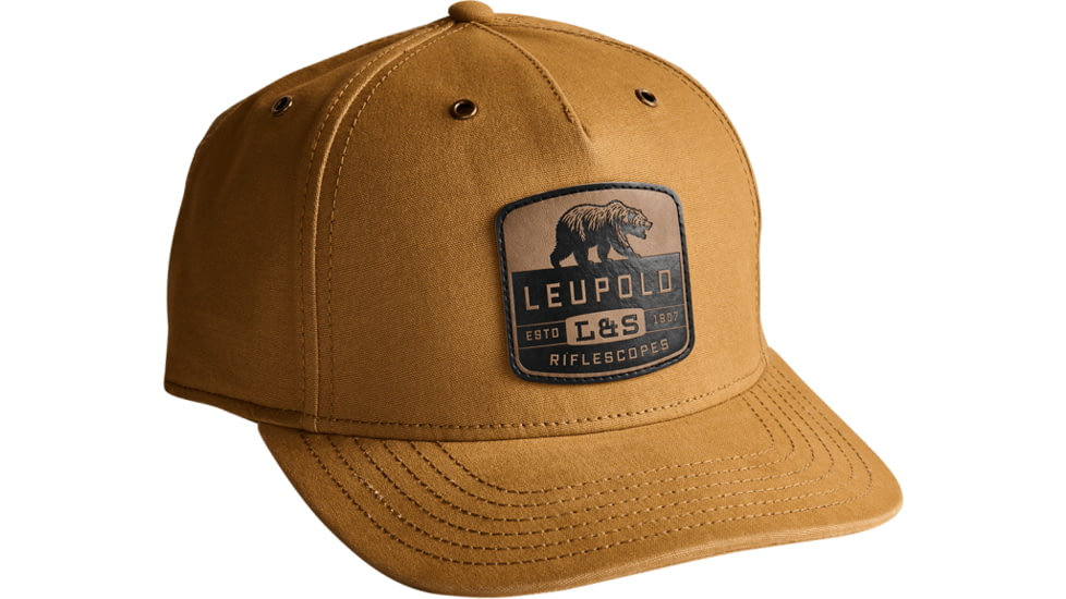 Leupold Brushed Canvas Bear Trucker Hat, One Size, Wheat, 186780